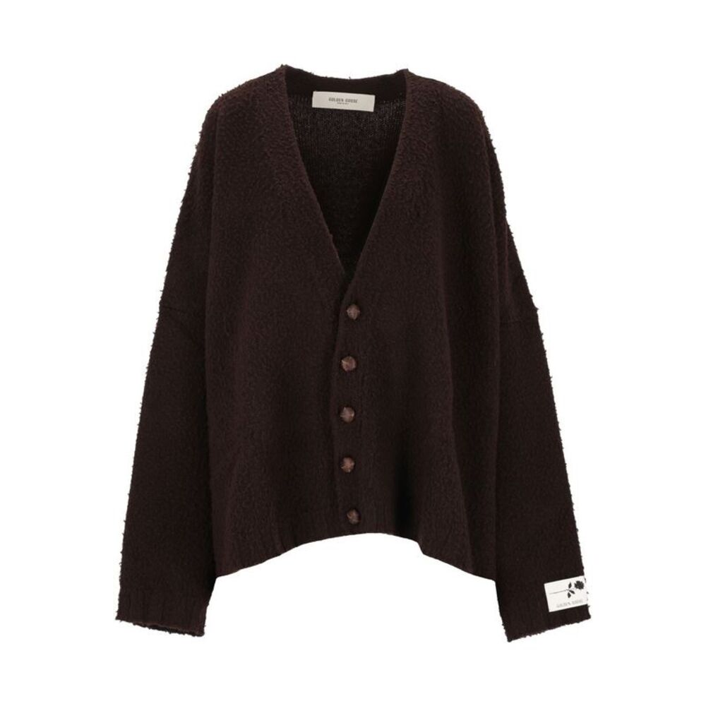 Golden Goose Women Brown Wool Cardigan With A Casentino Effect